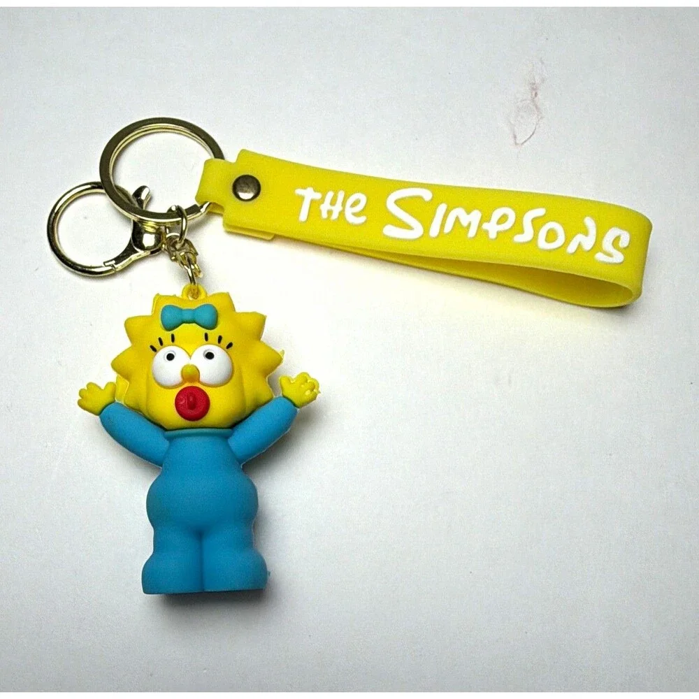 The Simpsons Maggie Simpson Keychain Detachable Keyring Yellow Strap